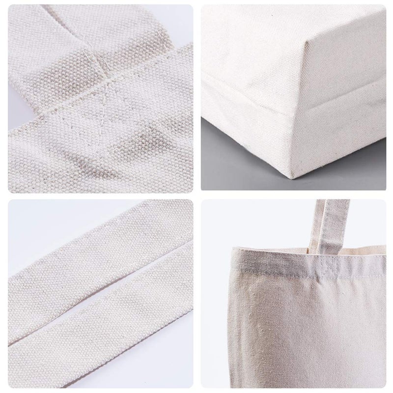 CVNDKN Canvas Tote Bags,2 Pcs Tote Bags Multi-Purpose Reusable Blank Canvas Bags Use For Grocery Bags,Shopping Bags,DIY Gift Bags - Image 3